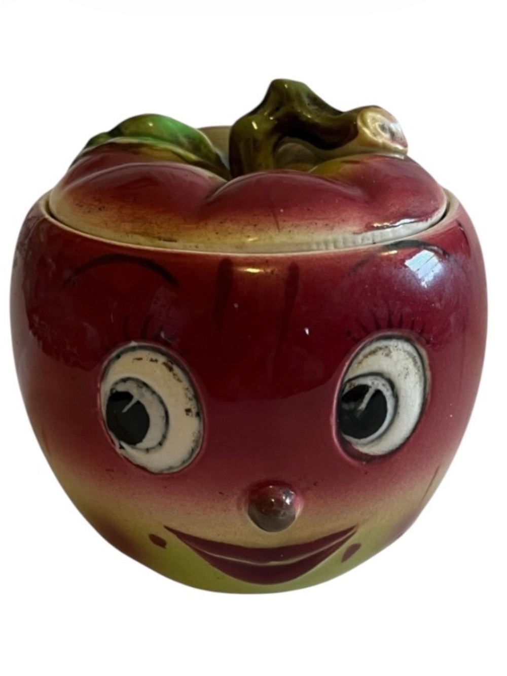 Vintage Kitschy Anthropomorphic Apple Jelly Pot